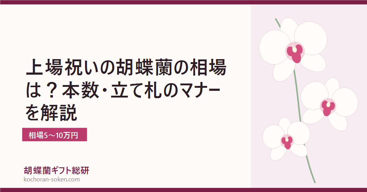 上場祝いの胡蝶蘭の相場とマナーを解説するイメージ