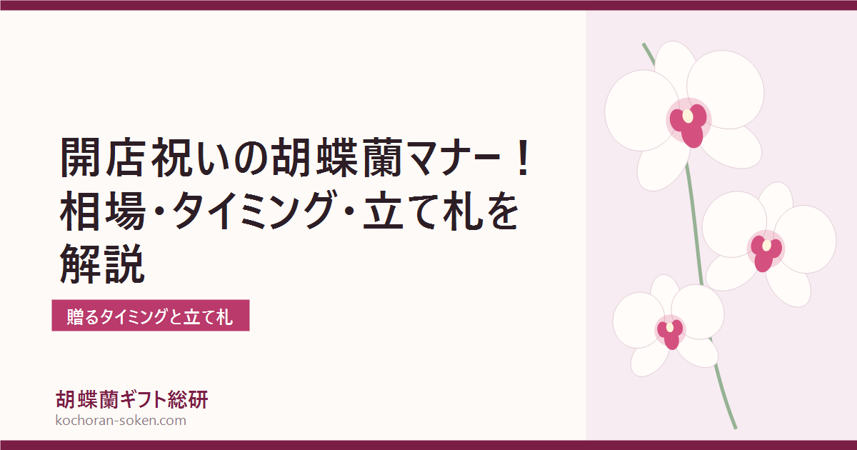 開店祝いの胡蝶蘭マナーを解説するイメージ