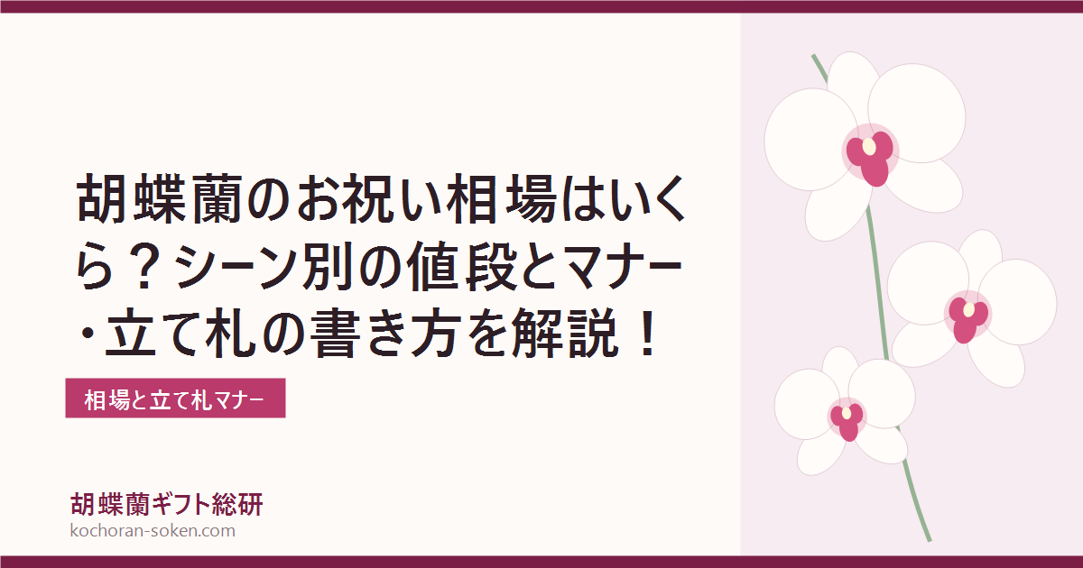 胡蝶蘭のお祝い相場とマナーを解説するイメージ
